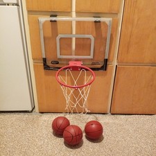 Mini Basketball Hoop Net Indoor Door Hang Over-The-Door Backboard Set Kids Toy