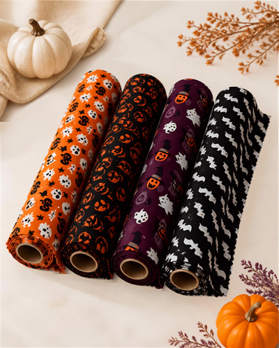 Halloween fabric rolls spooky - fabric, rolls.