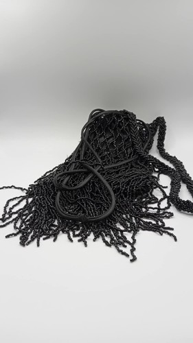 Zara black beaded long - zara., fringe