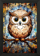 Owl Painting Framed Wall Art