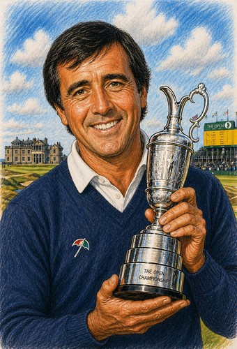 Seve ballesteros golf print - golf, a3