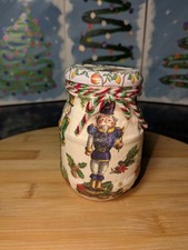 Christmas Hand Decorated Nutcracker Suite Jar with Lid. Christmas Decoration.