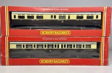 2x Hornby R456 R458 GWR Shirtbutton Composite Coach & Restaurant Car - OO Gauge