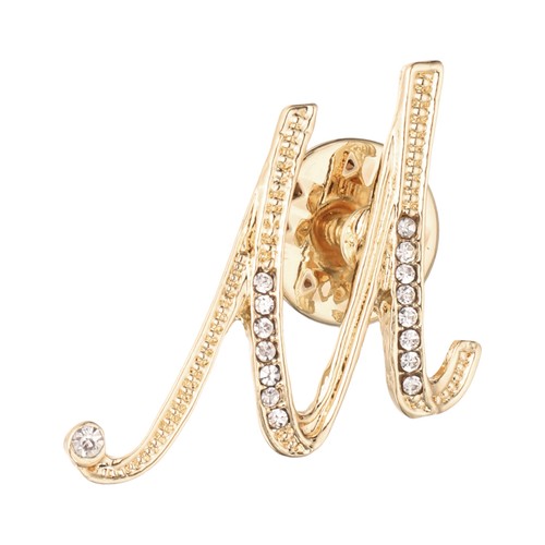 Rhinestone letter lapel pins - rhinestone,