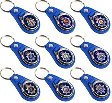 POLICE County Crests on a Leather Look Key Fob, ALL COUNTIES