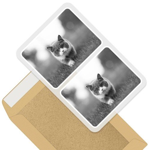 Rectangle stickers 10cm bw - 2,