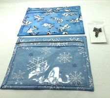 Cross Stitch Embroidery Project Storage Notions Bag Set of 2 Plus Needle Minder