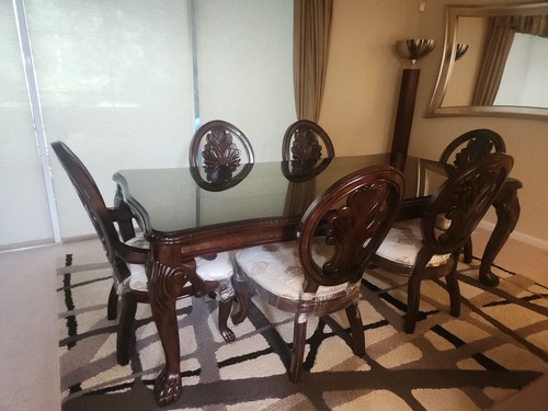 Solid mahogany dining set - , with