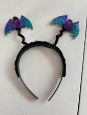 New Halloween Headband (Age 6/116cm). Shimmery Bats. Girls dress up.