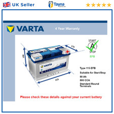 EFB Battery fits TOYOTA HILUX