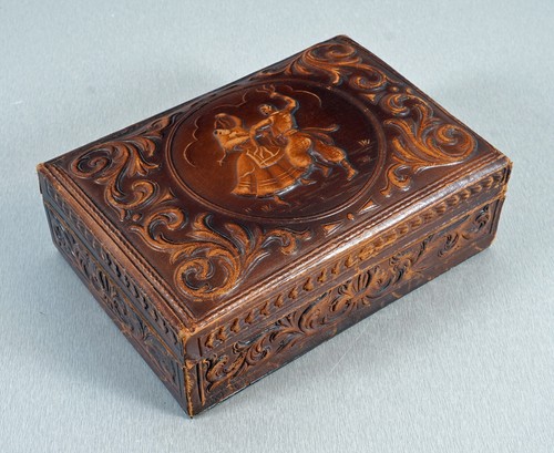 Old cigarette tin box - old, embossed