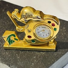 Tokyo Miniature Brass Clock Elephant Artist working Order novelty collectible