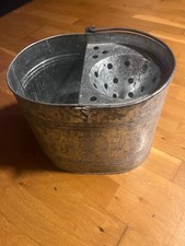 Galvanised Steel Metal Mop Bucket & Ringer 2 Gallon - 10 Litre