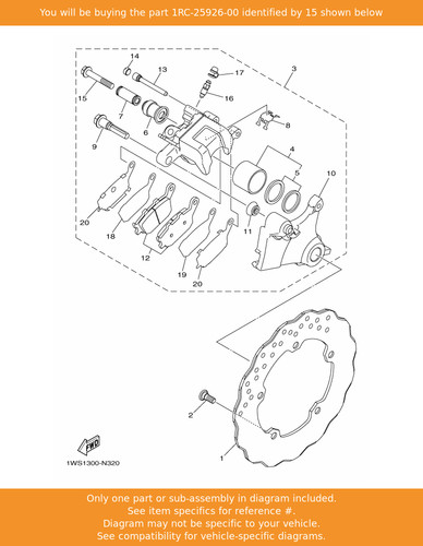 Yamaha bolt 1rc 25926 - 1rc-25926-00, oem