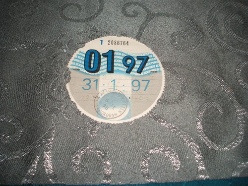 Tax disc used - disc..01, /