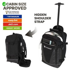 RyanAir Approved Guinness 3-in-1 Cabin Backpack with Wheels, 40x25x20cm Luggage