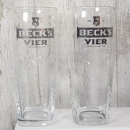 Becks vier pint glasses - vier, x2