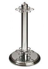 Snooker Cue Rack Stand Circular Chrome 6-Cue Rest Stick Rack Pool Table Rosetta