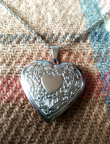 Silver heart locket - heart,