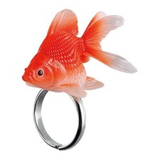 Ringcolle! Finger Ring Goldfish & Turtle Red Ryukin Single Capsule Gashapon Toy