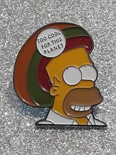 The Simpsons Homer Too Cool For This Planet Cartoon Tv Metal Enamel pin badge 