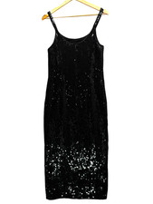BHS Black Sequin Midi Dress