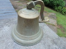 VINTAGE LARGE HEAVY BRASS CAST PUB/HOTEL/RECEPTION/CALL/BARGE/BOAT/SHIP'S BELL.