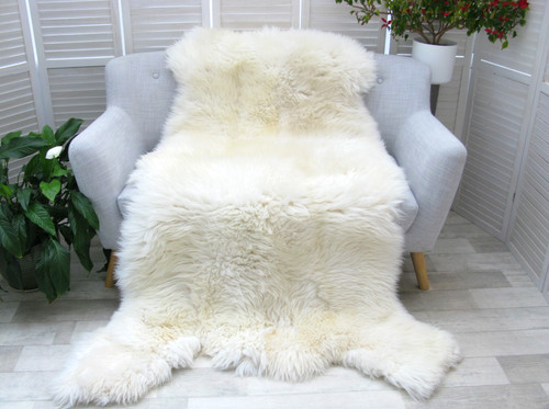White british sheepskin rug - white,