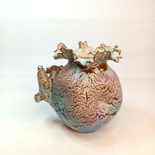 Redware Crackle Glaze Pottery Jug Pot