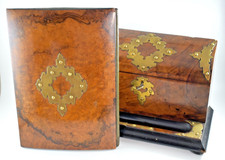 ANTIQUE WALNUT & BRASS
