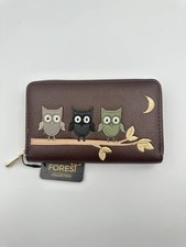 Brown Zip Around Wallet Owl