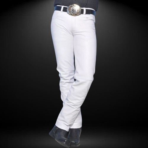 Mens leather white - leather, pants