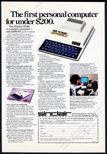 1981 sinclair zx80 - zx80, computer