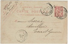 Postal Stationery France, 1903. Paris to Auvillars.   