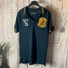 Santa Monica Mens Navy Blue Polo Club Polo T Shirt Size Medium