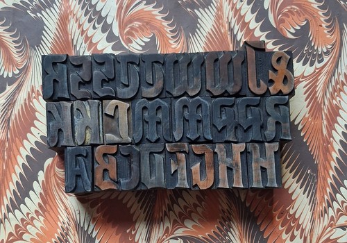 Wooden letterpress upper case - upper,