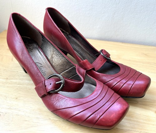 Clarks red mary jane leather - clarks,