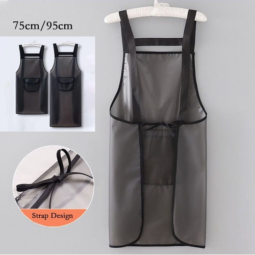 Transparent black work apron - transparent,