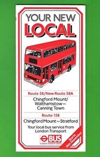 London Bus Timetable - 58 etc: Chingford to Stratford & Canning Town - Nov 1998