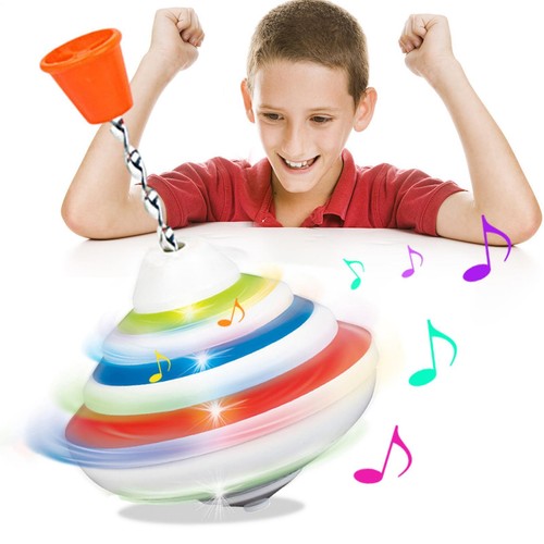 Push down spinning top toy - down,