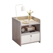 Bedside Table Drawer Cabinet Bedroom Furniture Storage Nightstand Shelf Lockable