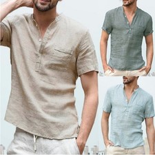 100% Cotton Casual Men's Stand