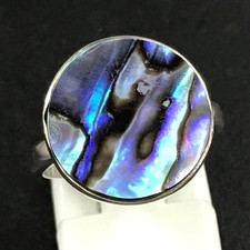 Abalone round ring, solid