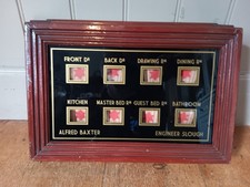 Antique  butlers servants bell indicator box  8 windows