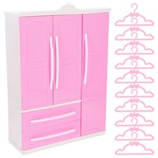  Toy Closet for Dolls Baby Clothes Miniature Metal Hanging Rack Wardrobe