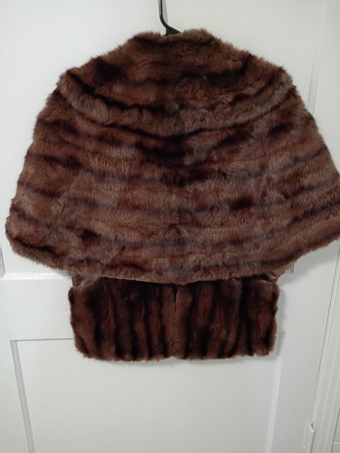 Mink stole light brown genuine - light,