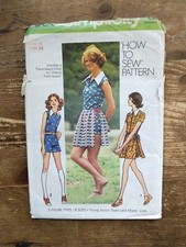 9880 Short Jumpsuit & Wrap Skirt Size 14 Uncut Vintage Simplicity Sewing Pattern