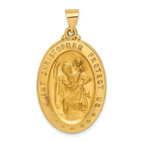 14kt yellow gold satin saint - satin,