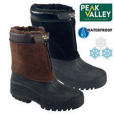 MENS WINTER SNOW BOOTS WATERPROOF MUCKER THERMAL SKI WELLINGTONS FUR WARM YARD