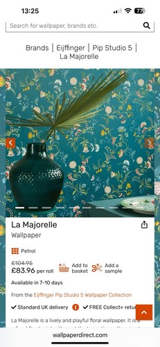 Majorelle petrol floral - la,